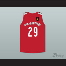 Load image into Gallery viewer, Alex Antetokounmpo 29 Filathlitikos A.O Zografou B.C. Red Basketball Jersey 2
