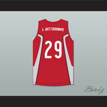 Load image into Gallery viewer, Alex Antetokounmpo 29 Filathlitikos A.O Zografou B.C. Red Basketball Jersey 2