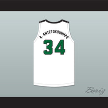 Load image into Gallery viewer, Alex Antetokounmpo 34 Dominican High School Knights White Basketball Jersey 2