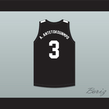 Load image into Gallery viewer, Alex Antetokounmpo 3 Dominican High School Knights Black Basketball Jersey 2