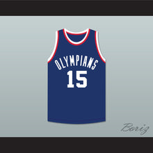 Load image into Gallery viewer, Alex Groza 15 Indianapolis Olympians Blue Basketball Jersey