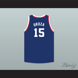 Alex Groza 15 Indianapolis Olympians Blue Basketball Jersey