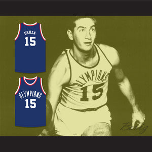 Alex Groza 15 Indianapolis Olympians Blue Basketball Jersey