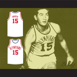 Alex Groza 15 Indianapolis Olympians White Basketball Jersey