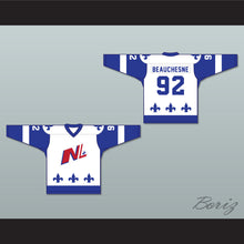 Load image into Gallery viewer, Alex Beauchesne 92 Le National de Quebec White Hockey Jersey- Lance et compte (He Shoots, He Scores)
