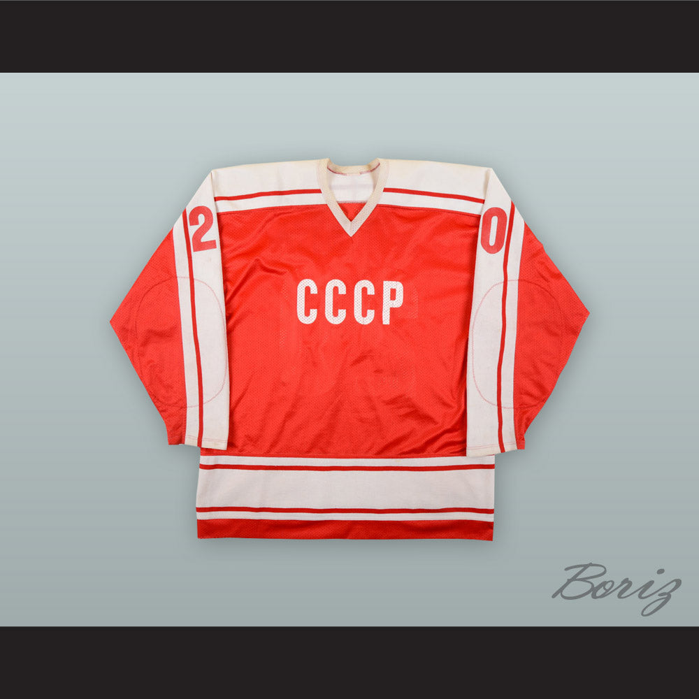 Alexander Tyzhnykh 20 CCCP Soviet Union Red Hockey Jersey
