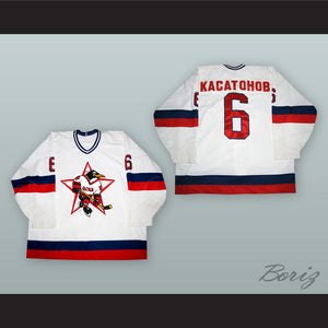 Alexei Kasatonov 6 HC CSKA Moscow White Hockey Jersey