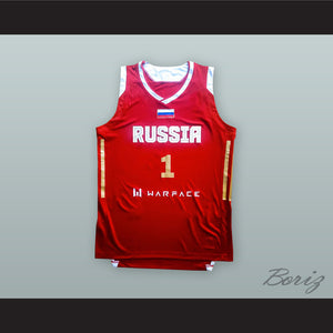 Alexey Shved 1 Russia National Team Red Basketball Jersey