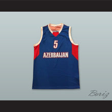 Load image into Gallery viewer, Alijevas 5 Azerbaijan Blue Basketball Jersey