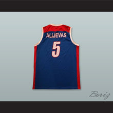 Load image into Gallery viewer, Alijevas 5 Azerbaijan Blue Basketball Jersey