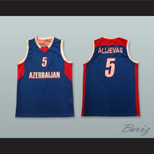 Load image into Gallery viewer, Alijevas 5 Azerbaijan Blue Basketball Jersey