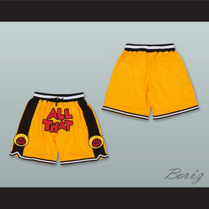 All That Yellow Basketball Shorts with Patches