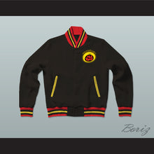 Load image into Gallery viewer, All That Black Varsity Letterman Jacket-Style Sweatshirt