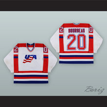 Load image into Gallery viewer, Allen Bourbeau 20 USA National Team White Hockey Jersey
