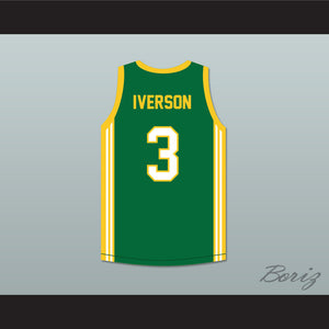 Allen Iverson 3 Bethel High School Green Basketball Jersey