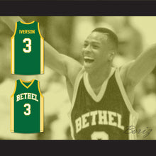 Load image into Gallery viewer, Allen Iverson 3 Bethel High School Green Basketball Jersey