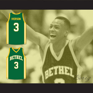 Allen Iverson 3 Bethel High School Green Basketball Jersey
