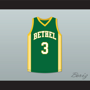 Allen Iverson 3 Bethel High School Bruins Green Basketball Jersey