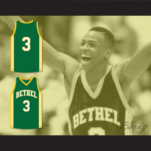 Allen Iverson 3 Bethel High School Bruins Green Basketball Jersey