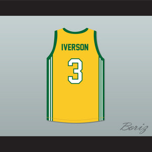 Allen Iverson 3 Bethel High School Yellow Basketball Jersey