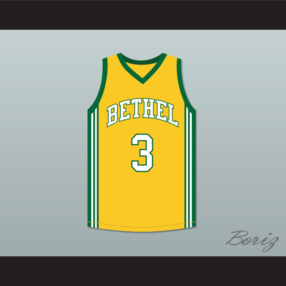 Allen Iverson 3 Bethel High School Bruins Yellow Basketball Jersey