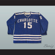 Load image into Gallery viewer, Allie Sutherland 15 Charlotte Checkers Blue Hockey Jersey