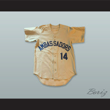 Load image into Gallery viewer, Ambassadors 14 Beige Button Down Baseball Jersey