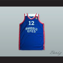 Load image into Gallery viewer, Anadolu Efes SK Istanbul Turkey 12 Blue Basketball Jersey