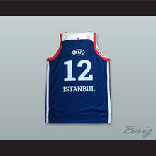 Load image into Gallery viewer, Anadolu Efes SK Istanbul Turkey 12 Blue Basketball Jersey