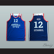 Load image into Gallery viewer, Anadolu Efes SK Istanbul Turkey 12 Blue Basketball Jersey