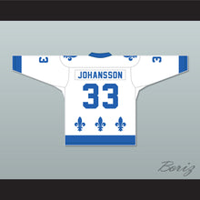 Load image into Gallery viewer, Anders Johansson 33 Le National de Québec White Hockey Jersey- Lance et compte (He Shoots, He Scores)