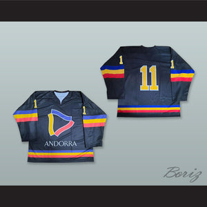 Andorra National Team 11 Black Hockey Jersey