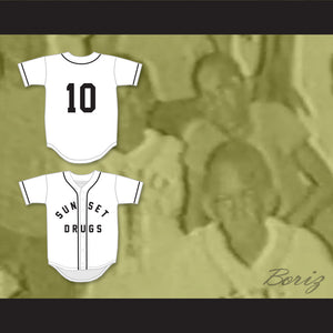 Andre Dawson 10 Sunset Drugs Little League White Baseball Jersey 1