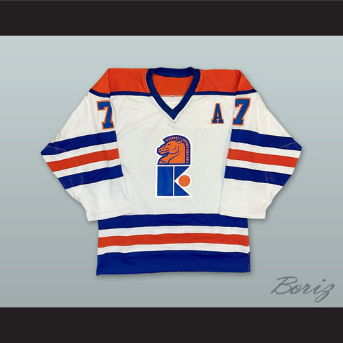 Andre Lacroix 7 WHA New Jersey Knights White Hockey Jersey