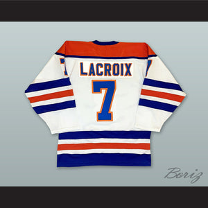 Andre Lacroix 7 WHA New Jersey Knights White Hockey Jersey