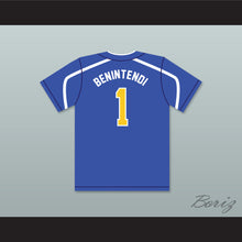 Load image into Gallery viewer, Andrew Benintendi 1 Madeira High School Mustangs Blue Baseball Jersey 2