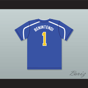 Andrew Benintendi 1 Madeira High School Mustangs Blue Baseball Jersey 2