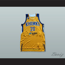 Load image into Gallery viewer, Andrey Zubkov 20 BC Khimki Moscow Russia Yellow Basketball Jersey