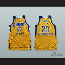 Load image into Gallery viewer, Andrey Zubkov 20 BC Khimki Moscow Russia Yellow Basketball Jersey