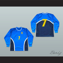 Load image into Gallery viewer, Andriy Shevchenko 7 Ukraine National Team Away Blue Long Sleeve Soccer Jersey