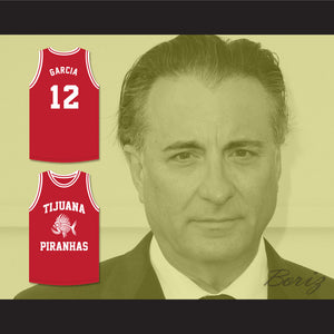 Andy Garcia 12 Tijuana Piranhas Red Basketball Jersey Mexican Expansion Team