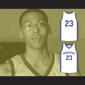 Anthony Davis 23 Perspectives Charter School White Basketball Jersey