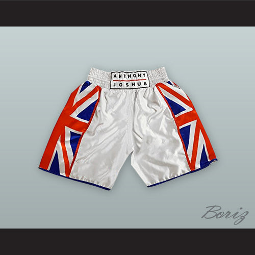 Anthony Joshua British Flag White Boxing Shorts