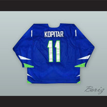 Load image into Gallery viewer, Anze Kopitar 11 Slovenia National Team Blue Hockey Jersey