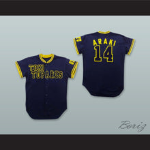Load image into Gallery viewer, Araki 14 Toki Toparzs GIFU Navy Blue Button Down Baseball Jersey