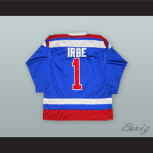 Load image into Gallery viewer, Arturs Irbe 1 Dinamo Riga Blue Hockey Jersey