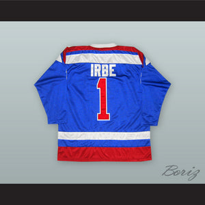 Arturs Irbe 1 Dinamo Riga Blue Hockey Jersey