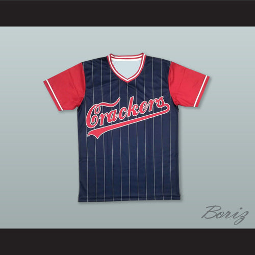 Atlanta Crackers 8 Blue Pinstriped Baseball Jersey