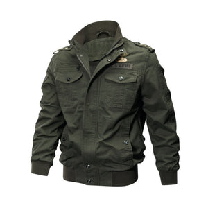 Autumn And Winter Men's Multi Pocket Military Jacket Pure Cotton Casual Work Jacket Large Loose Cotton Jacket Special Forces Men