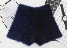 Load image into Gallery viewer, Autumn And Winter Women&#39;s Thick Mohair Fur Shorts High Waist Stretch Knitted Boots Thick Fur Warm Short Trousers